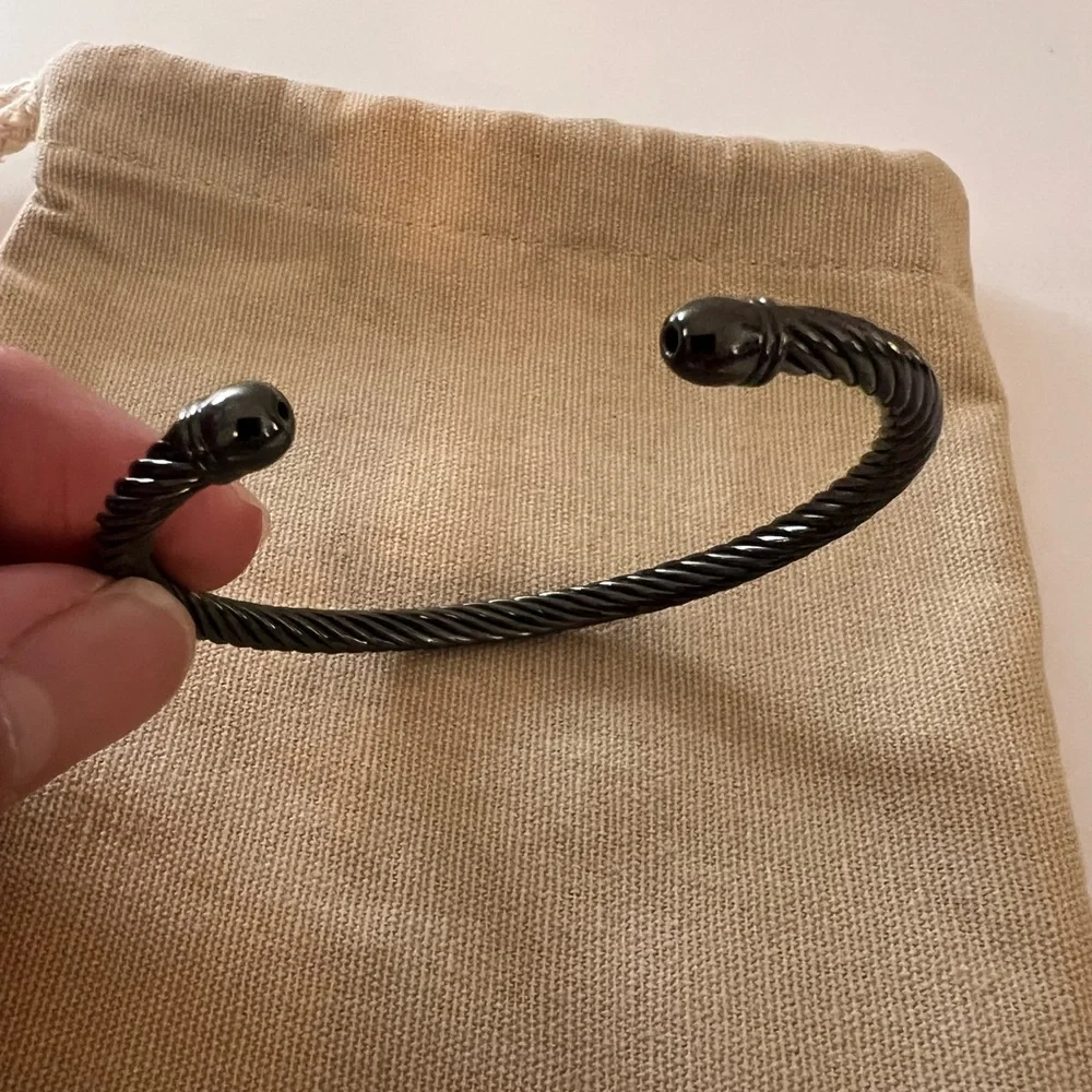 Lot Of 3 NWOT Black Stainless Steel IP Bracelets From Nordstrom - Picture 8 of 9